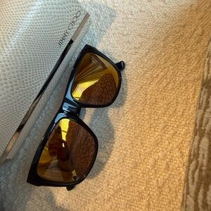 Jimmy Choo Black Sunglasses with Gold Accents